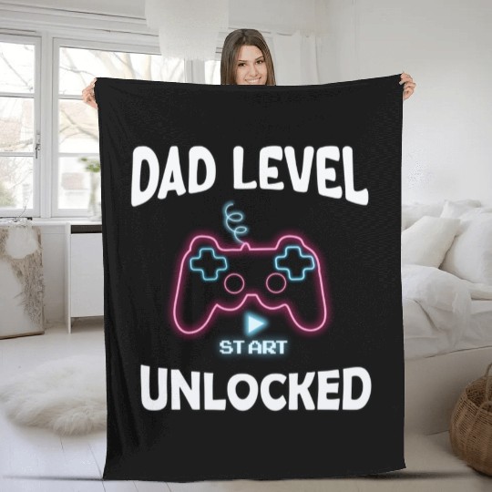 DAD LEVEL UNLOCKED green Fleece Blankets
