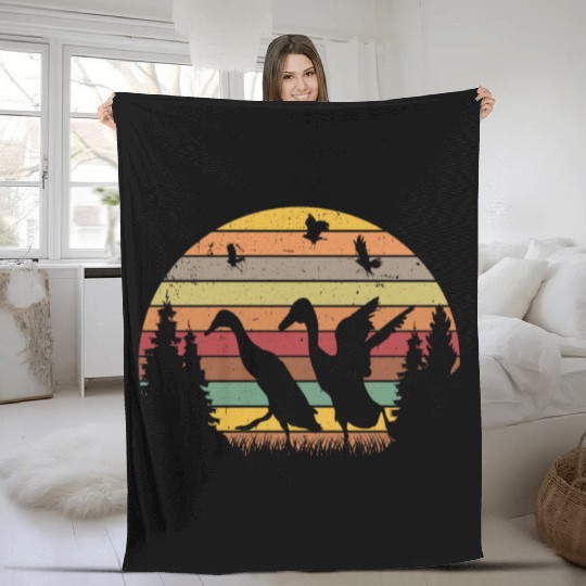 Indian Runner Duck Retro Bottle Vintage Fleece Blankets