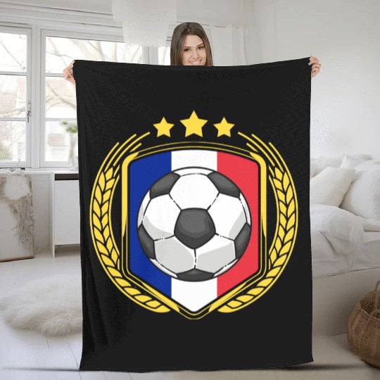 France Flag Soccer Fleece Blankets