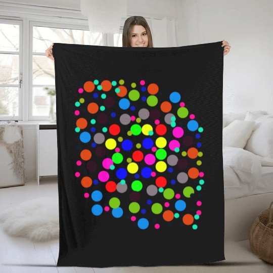 Multi-colored circle pattern Fleece Blankets, Travel