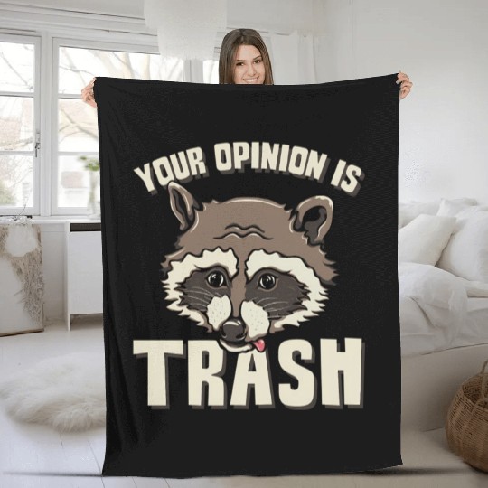 Raccoon Trash Panda Meme Garbage Humor Fleece Blankets