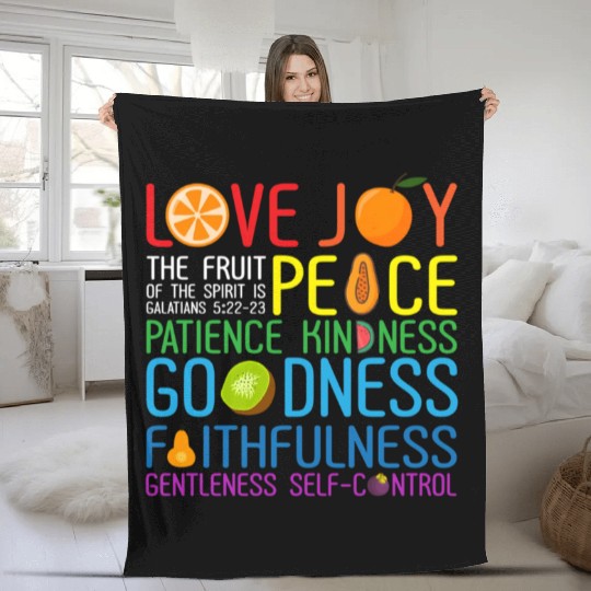 Love Joy The Fruit Of The Spirit Is Peace Patience Fleece Blankets
