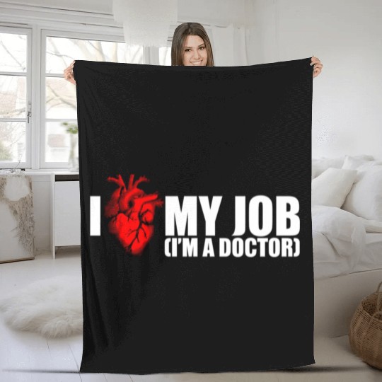 I Love My Job Doctor Fleece Blankets