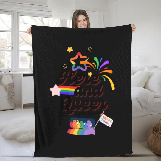 Here and Queer: Bold Pride Month Fleece Blankets for LGBTQ+
