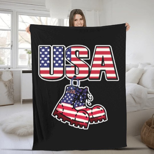 God bless America the land of the free Fleece Blankets