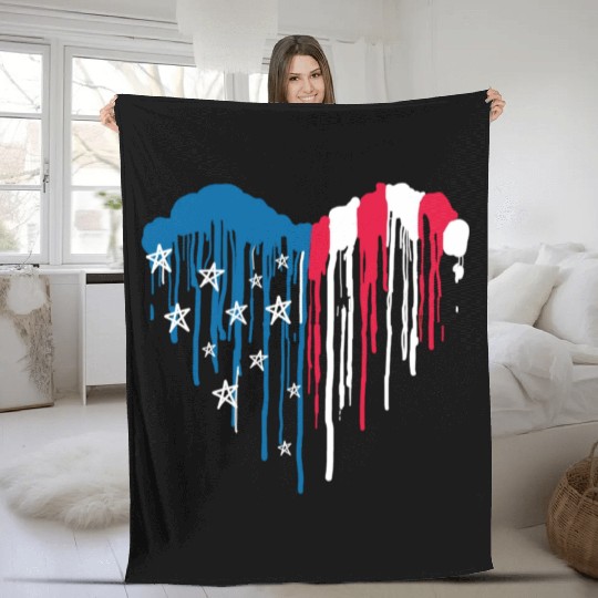 "USA: Land of the Free, Home of the Brave" Fleece Blankets