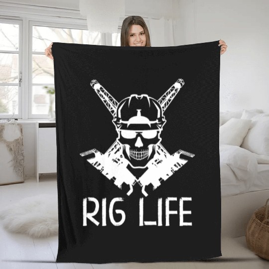 Oilfield Wife Roughneck Oil Drilling Frac crew Fleece Blankets