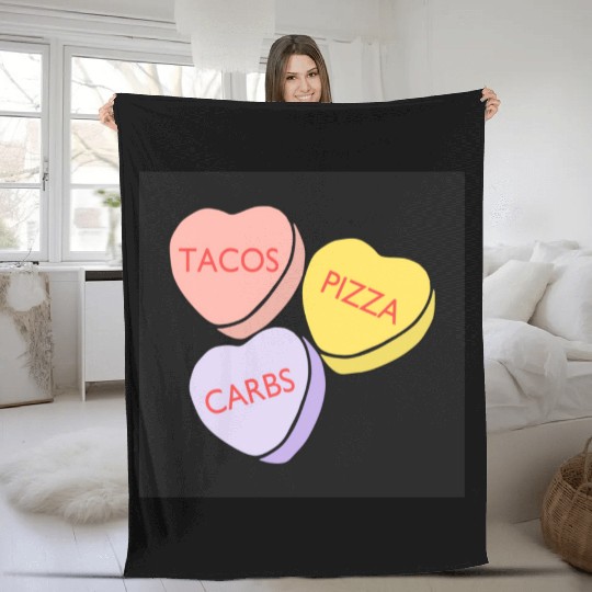 FRONTARTFunny Conversation Hearts Candy Fleece Blankets