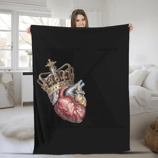 king of hearts Fleece Blankets