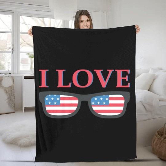 I Love America Fleece Blankets
