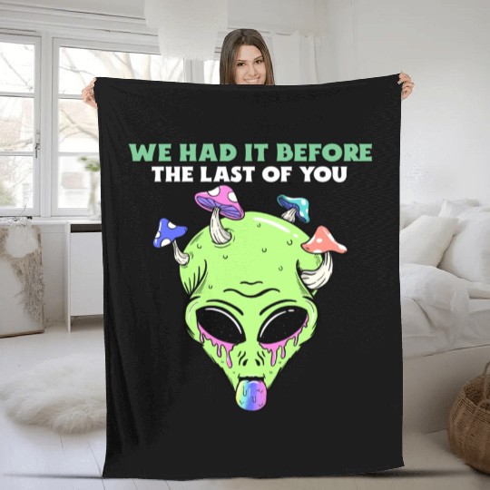The Last Of Us All Mushroom Infected Green Alien Fleece Blankets