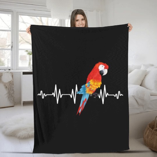 Macaw Heart Beat Parrot lover Macaws Parrots Fleece Blankets