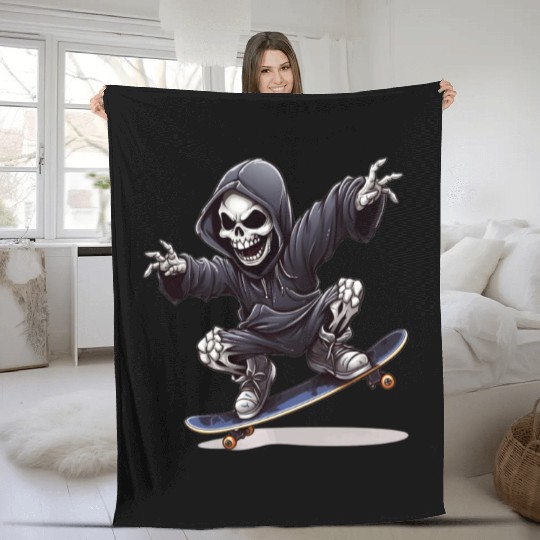 Grim Reaper Shreds the Streets: Skateboarding for Fleece Blankets