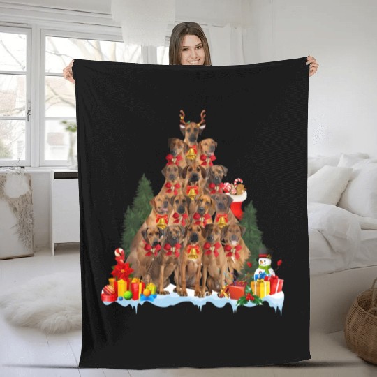 Pajama Rhodesian Ridgeback Tree Fleece Blankets