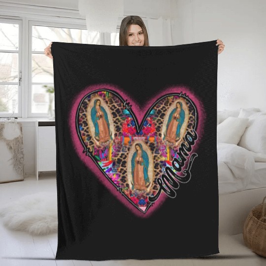 Mama Our Lady Fleece Blankets