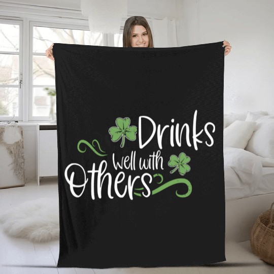 St Patricks Day Drinking Drinks Well With Other Fleece Blankets