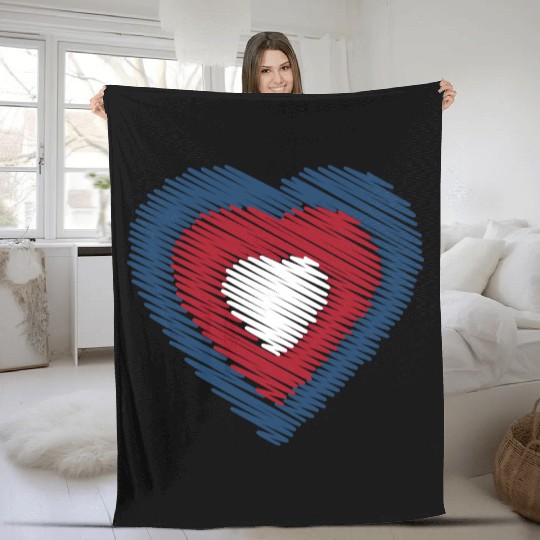 In my heart, America Fleece Blankets