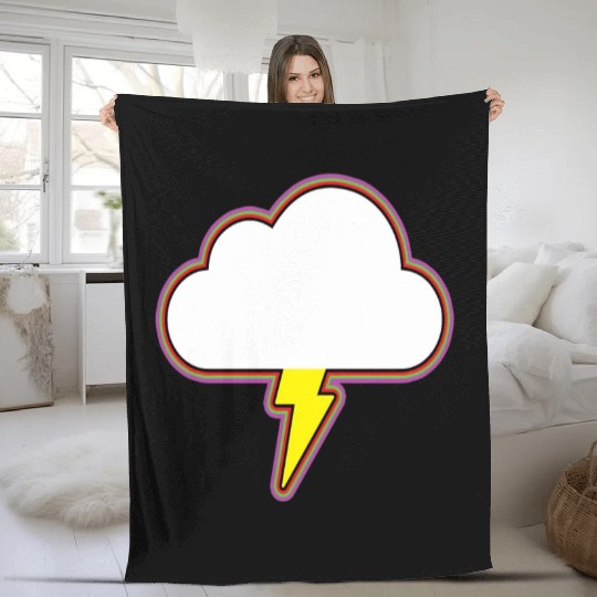 Thunder Cloud Lightning Raining Storm Fleece Blankets