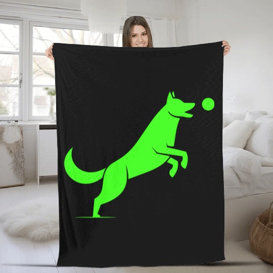 Fetch Green Fleece Blankets