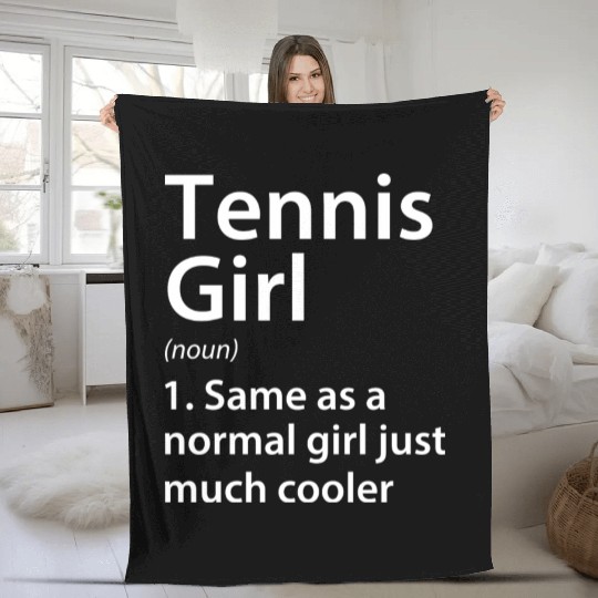 Tennis Girl Definition Fleece Blankets
