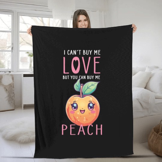 Peach Kawaii Fleece Blankets