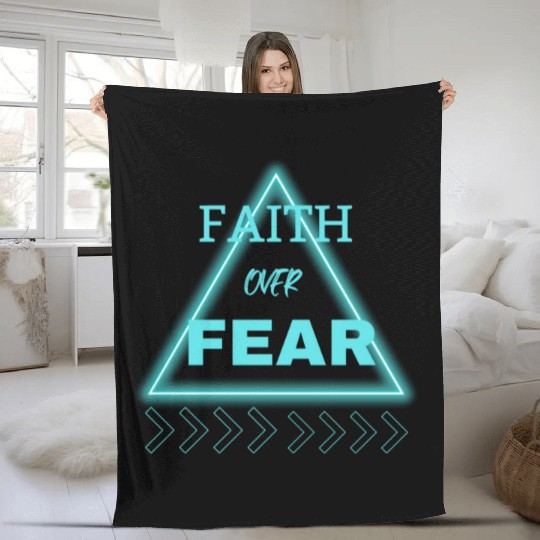 "Faith Over Fear Fleece Blankets - Empower Your Journey!"