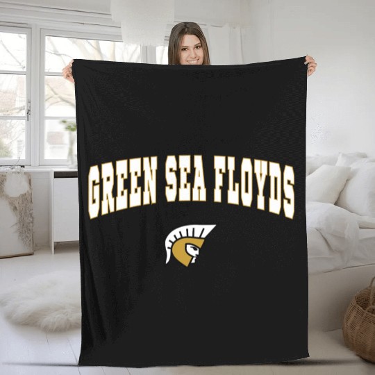 Green Sea Floyds High School Trojans Fleece Blankets