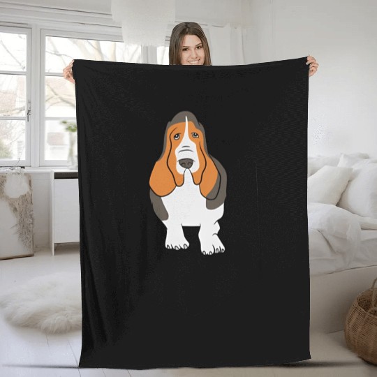 Basset Hound In Pocket Basset Dog Fleece Blankets