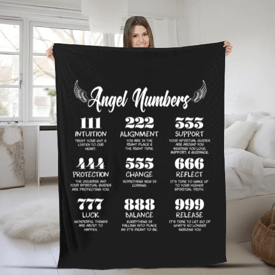 Angel Numbers Trend Quote Fleece Blankets