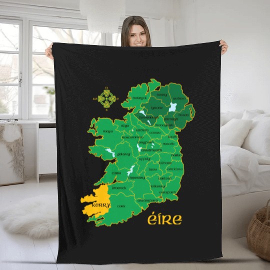 Kerry Ireland County Irish Travel Fleece Blankets