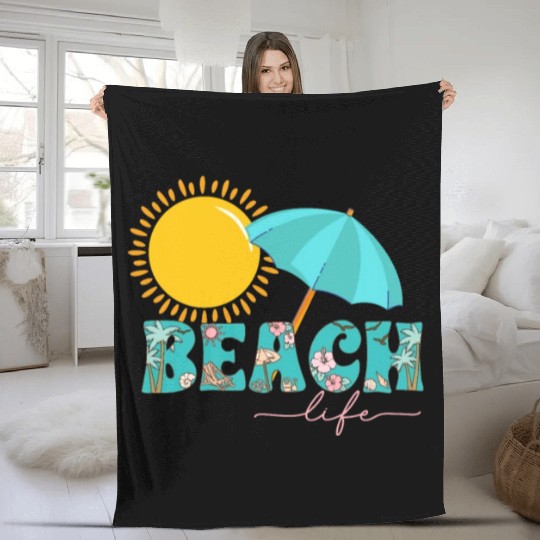 Sun-kissed Summers: Embrace the Beach Vibes Fleece Blankets
