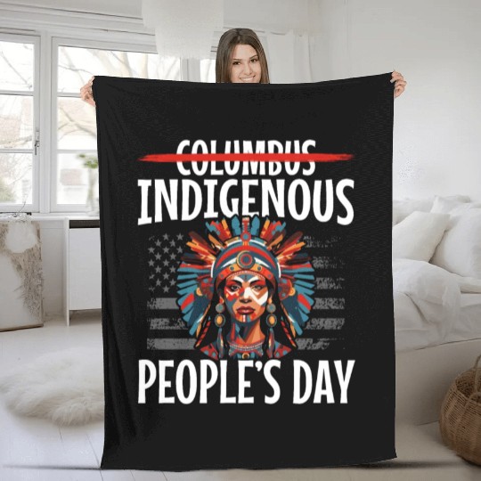Aboriginal Indians Indigenous Native American Day Fleece Blankets