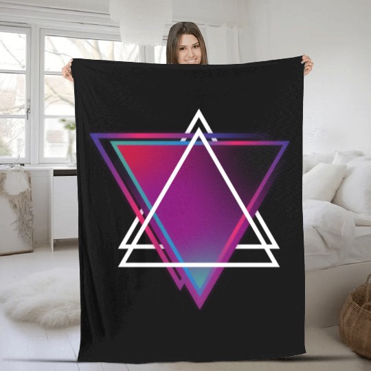 "Triangle Bliss: Geometric Marvel Fleece Blankets"