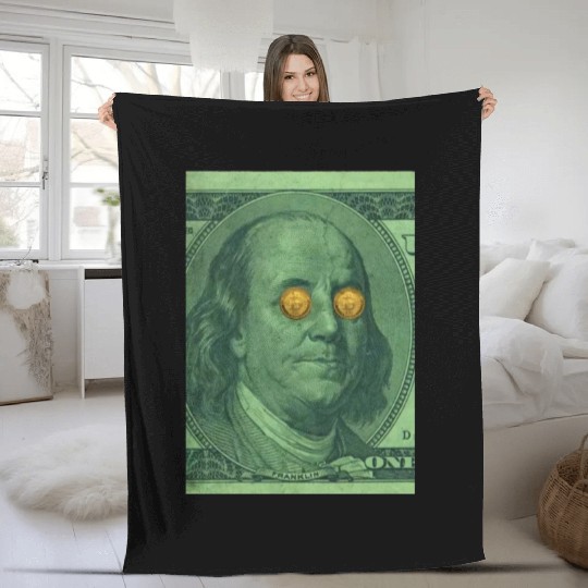 Benjamin Franklin Bitcoin Fleece Blankets