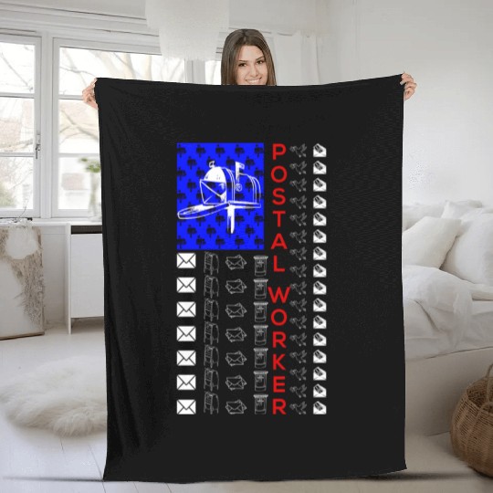 Usa Theme Postal Worker Mail Carrier Fleece Blankets