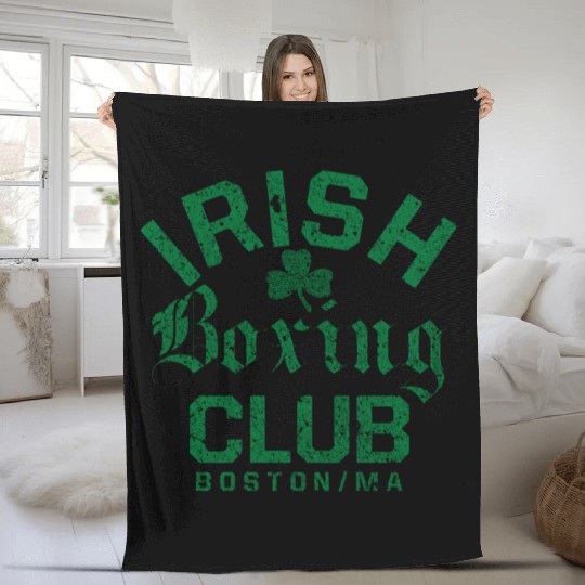 Irish Boxing Club Boston Massachusetts Fleece Blankets