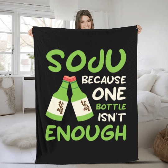 Soju Korean Wine Drink Korea Fleece Blankets
