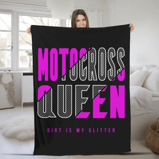 Motocross queen Fleece Blankets