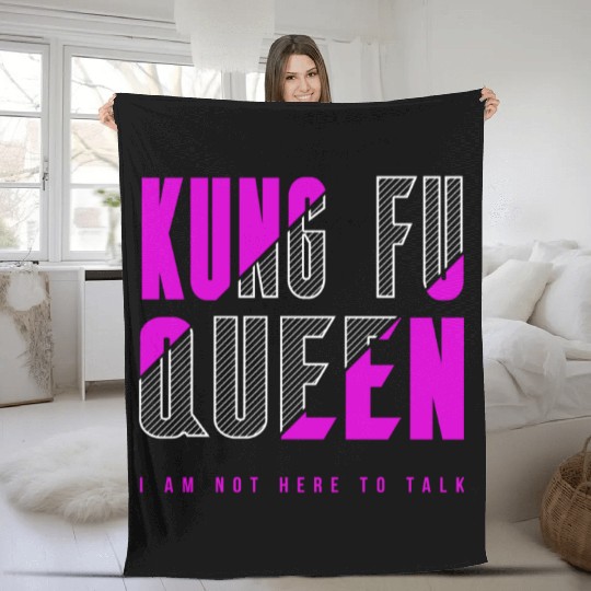 Kung Fu Queen Fleece Blankets