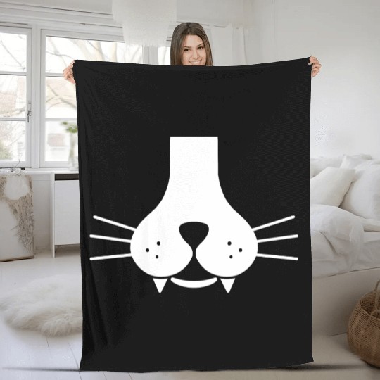 Meowy Cat Face Fleece Blankets