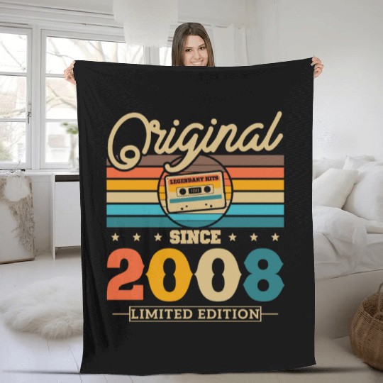 Vintage 2008 Birthday Gift Fleece Blankets