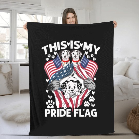 Dalmatian Pride Flag Fleece Blankets