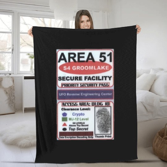 Area 51 Reverse Engineering Pass Fleece Blankets