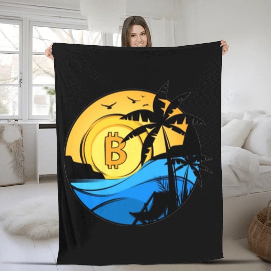 Bitcoin Coin-Crypto Summer Fleece Blankets