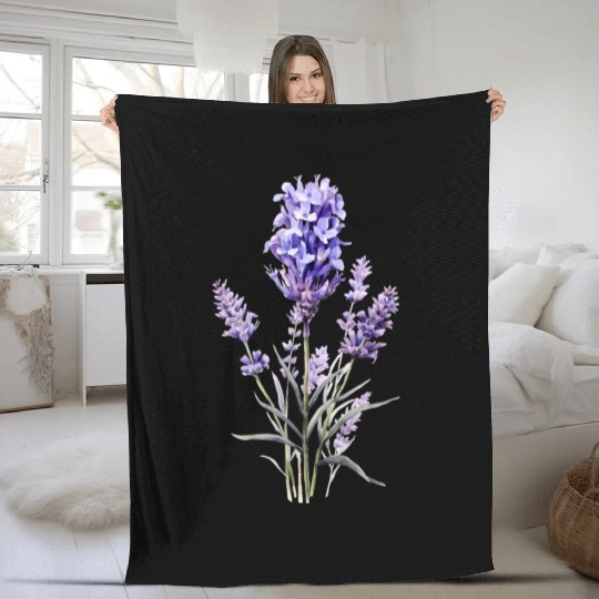 Lavender Flower Fleece Blankets