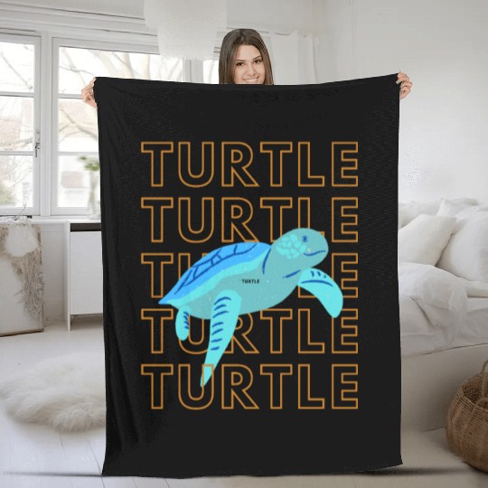 Sea Turtle Doodle Fleece Blankets