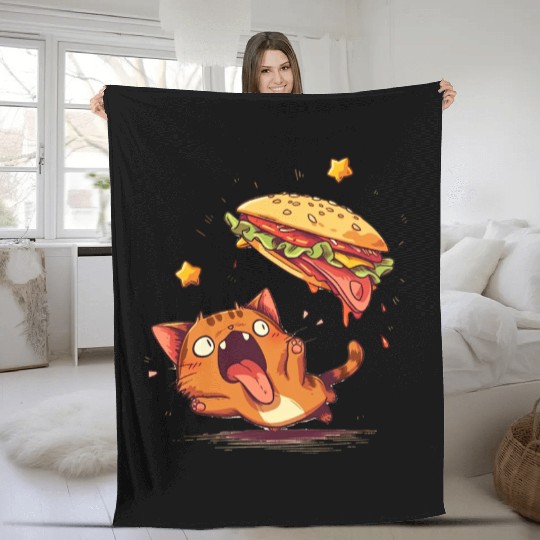 Cat and Taco A Perfectly Delicious Pair Fleece Blankets