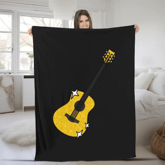 Acoustic Guitar Fleece Blankets