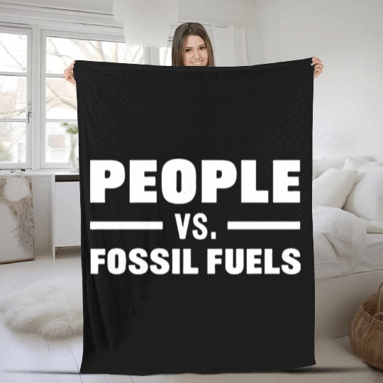 People VS Fossil Fuels humor retro nostalgia Fleece Blankets