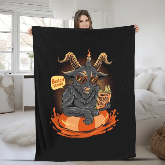 Relax in Hell - Beach Please Devil Fleece Blankets